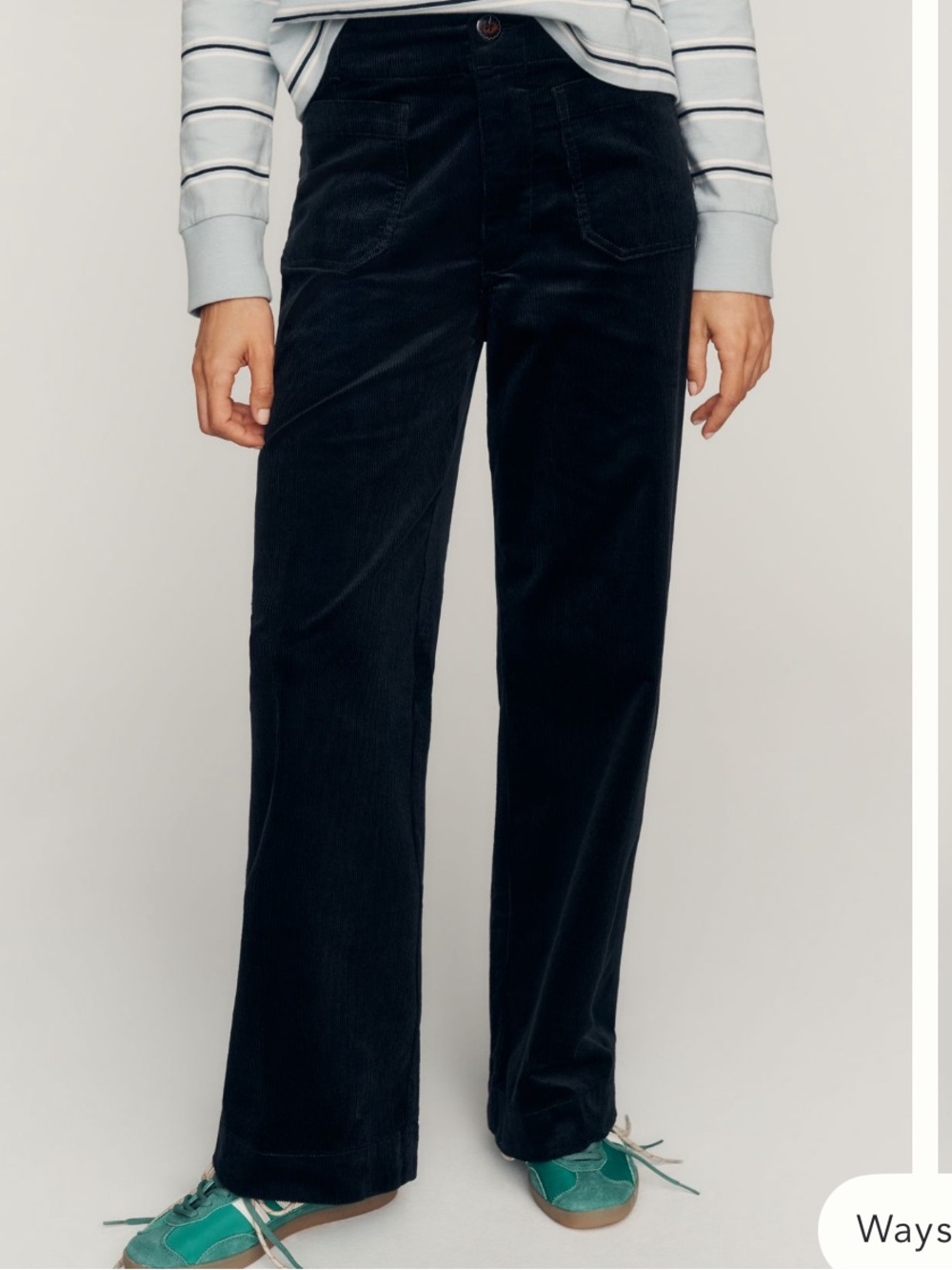Anthropologie Maeve Collette Navy Corduroy Straight-Leg Pants